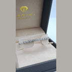 Bracelet Jonc Fin Or Blanc - Rangée de Pierres Serties – or 18 carats | Tariki