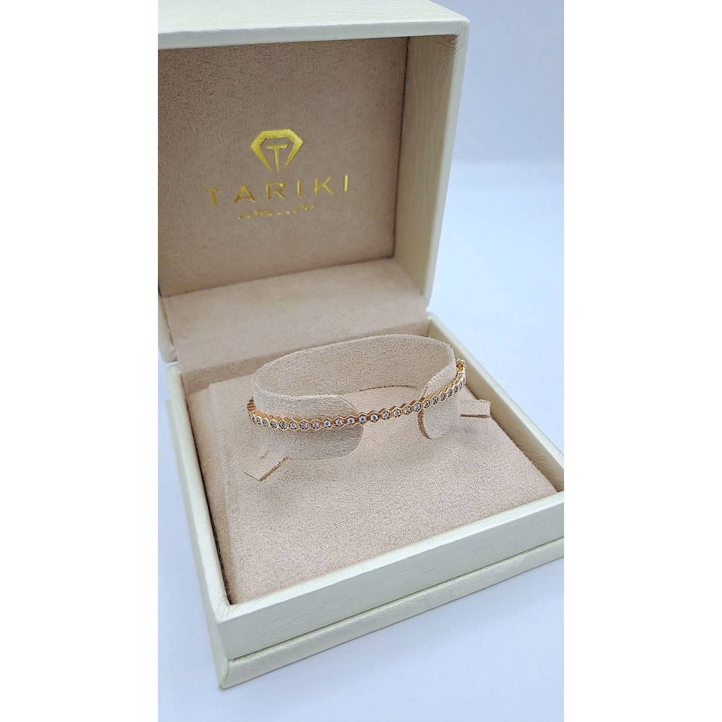Bracelet Jonc Fin Or Rose - Serti de Pierres – or 18 carats | Tariki