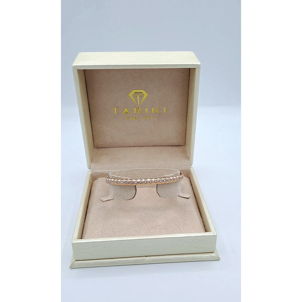 Bracelet Jonc Fin Or Rose - Serti de Pierres – or 18 carats | Tariki
