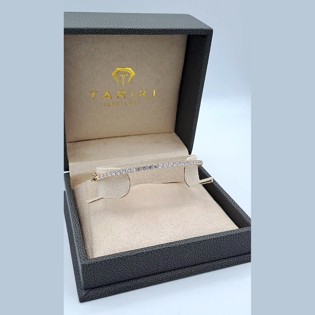 Bracelet Jonc Fin Or Rose - Serti de Pierres – or 18 carats | Tariki