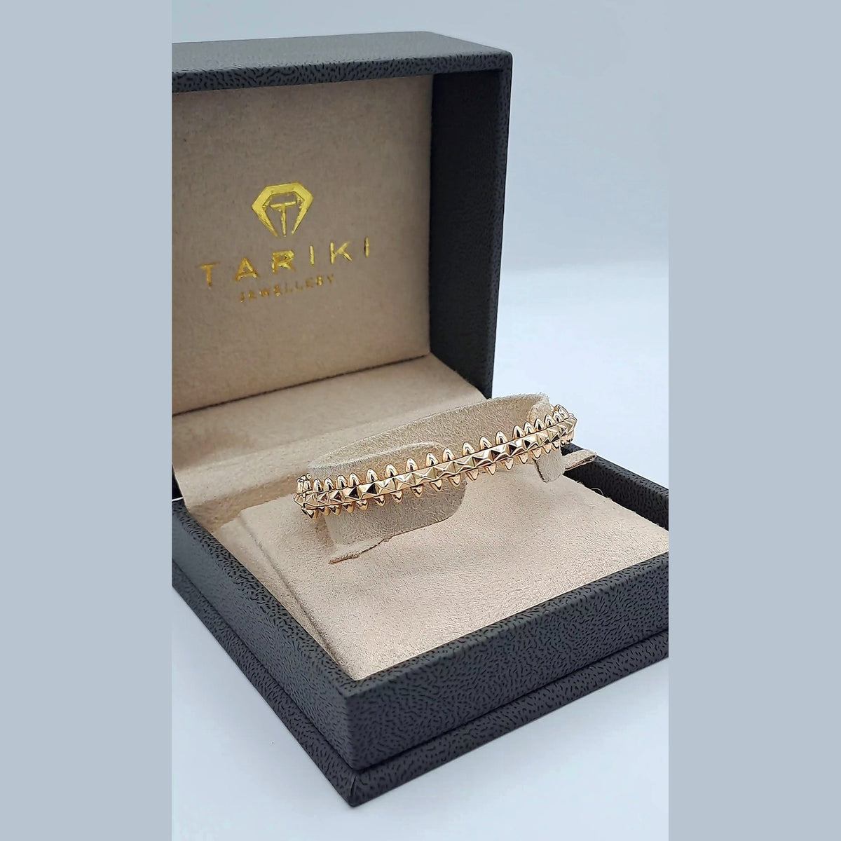 Bracelet Jonc Large Or Rose - Motif Pétales – or 18 carats | Tariki
