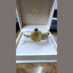 Bracelet Jonc Louis Or Jaune - Pierre Verte Cabochon – or 18 carats | Tariki