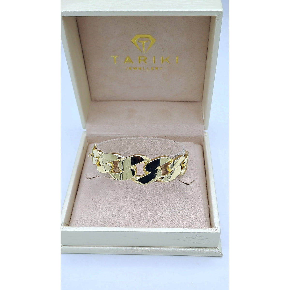 Bracelet Jonc Maille Cubaine Large Or Jaune – or 18 carats | Tariki
