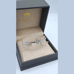 Bracelet Jonc Or Blanc - Serti de Pierres, Poire Centrale – or 18 carats | Tariki