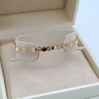 Bracelet Jonc Or Rose - Hexagones Sertis de Pierres – or 18 carats | Tariki