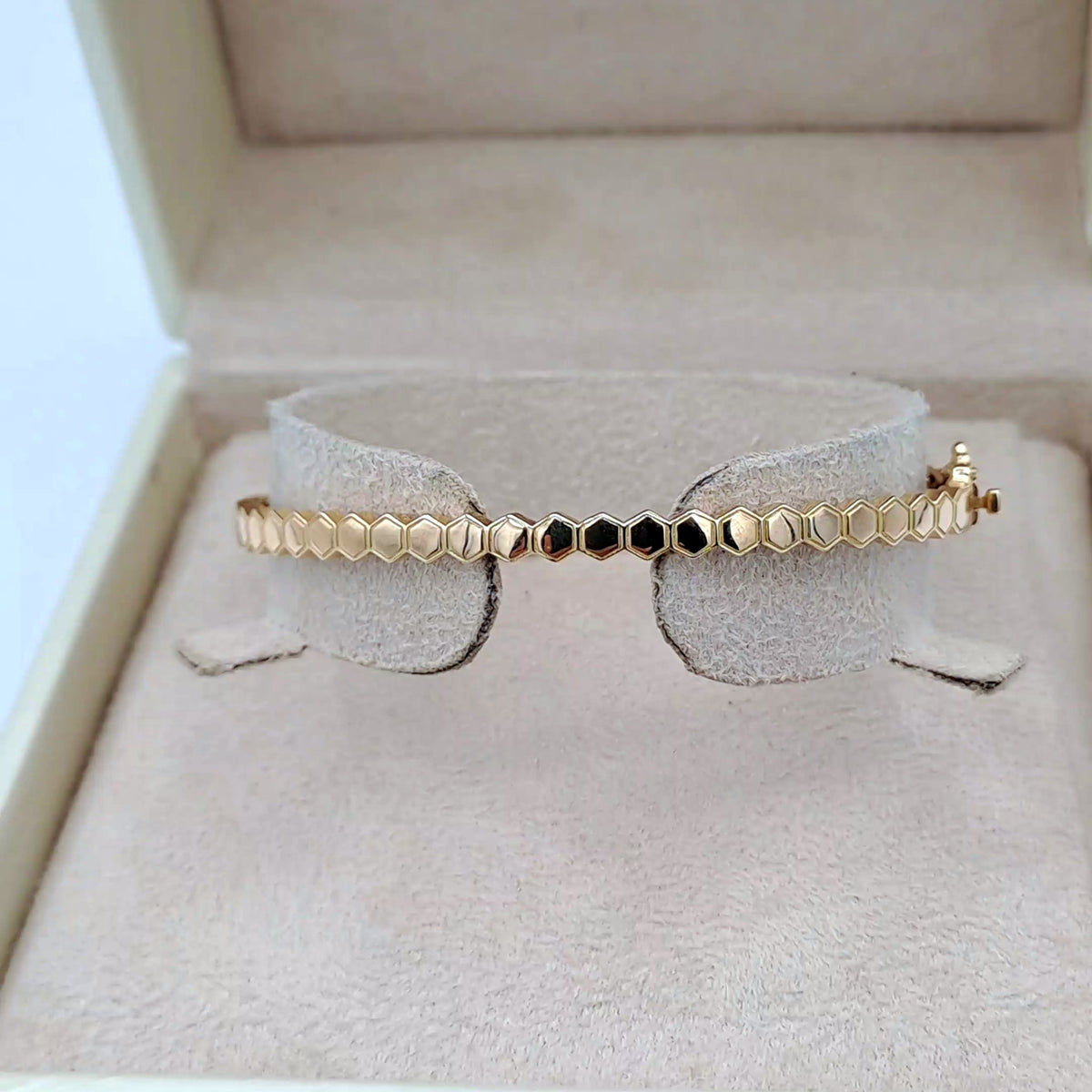 Bracelet Jonc Or Rose - Pastilles Rondes, Pierres Noires – or 18 carats | Tariki