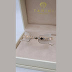 Bracelet Jonc Or Rose - Pastilles Serti de Pierres, Pierre Noire – or 18 carats | Tariki