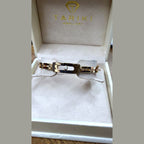 Bracelet Jonc Or Rose - Plaque Ovale Sertie, Pierre Mobile – or 18 carats | Tariki