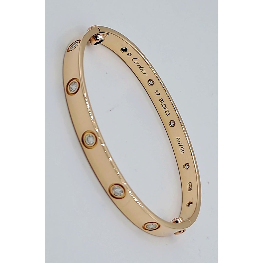 Bracelet Jonc Or Rose - Serti de Pierres en Station – or 18 carats | Tariki