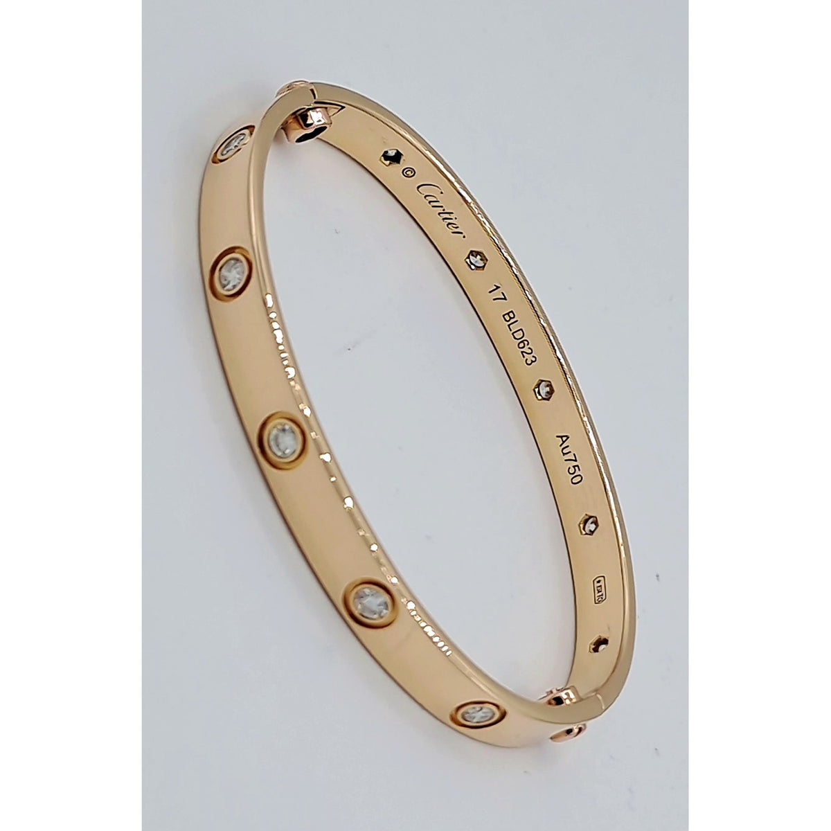 Bracelet Jonc Or Rose - Serti de Pierres en Station – or 18 carats | Tariki