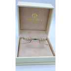 Bracelet Jonc Or Rose - Serti de Pierres, Pierres Vertes Rectangulaires – or 18 carats | Tariki
