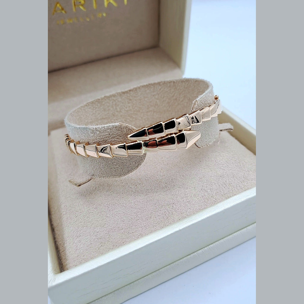 Bracelet Jonc Serpent Or Rose – or 18 carats | Tariki