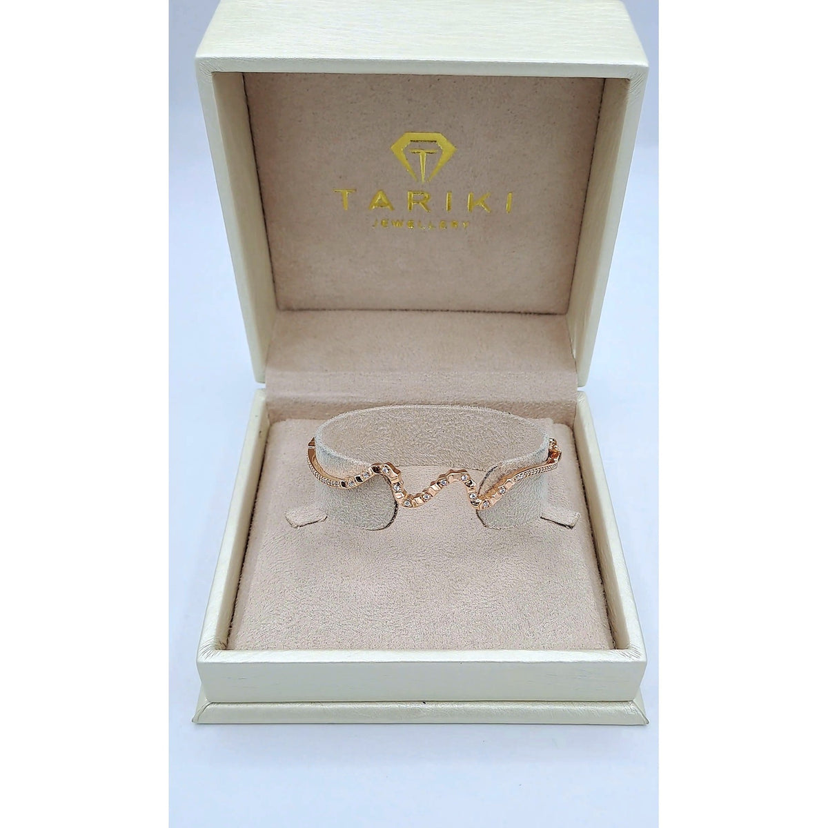 Bracelet Jonc Serpent Or Rose - Serti de Pierres – or 18 carats | Tariki