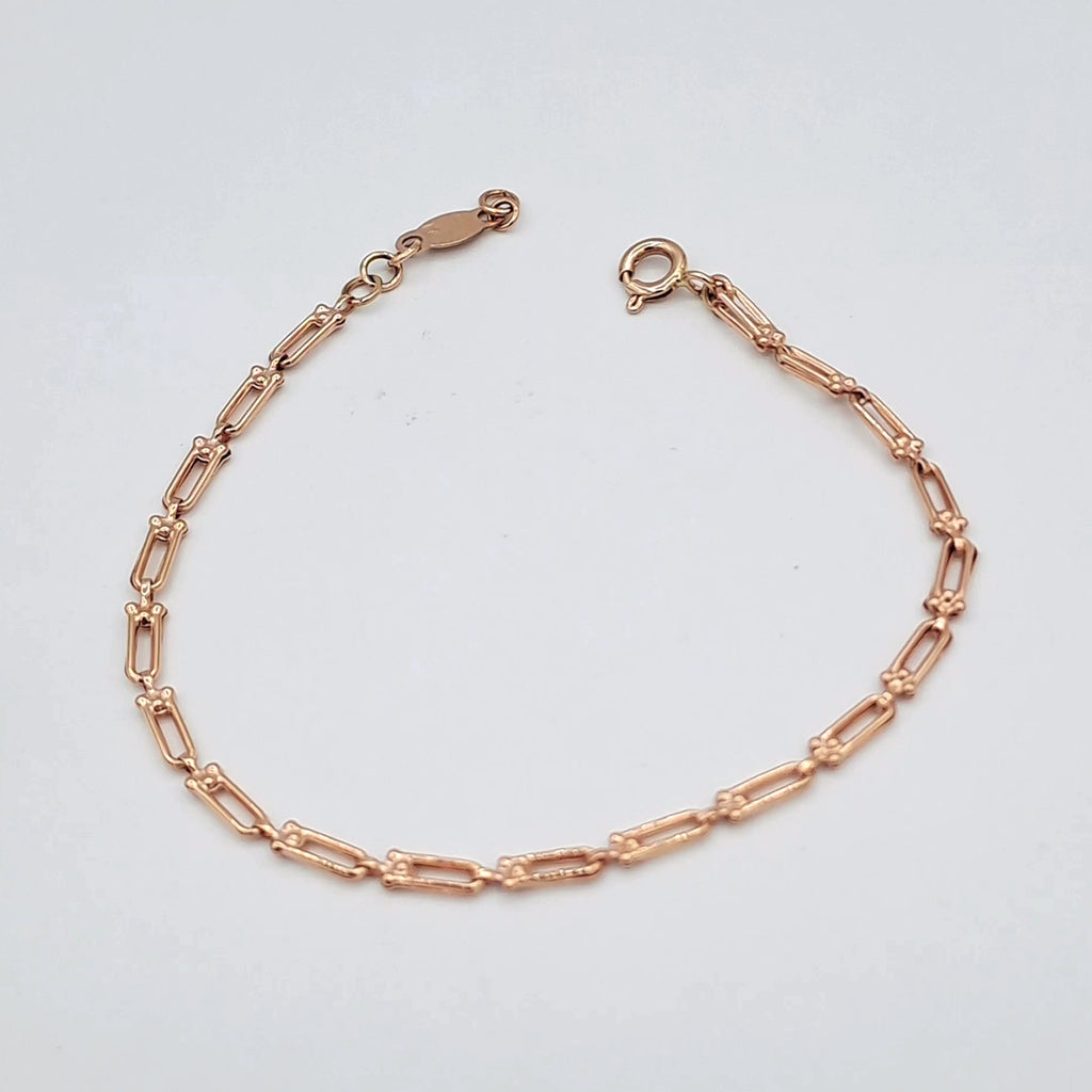 Bracelet Maille Trombone Or Rose – or 18 carats | Tariki
