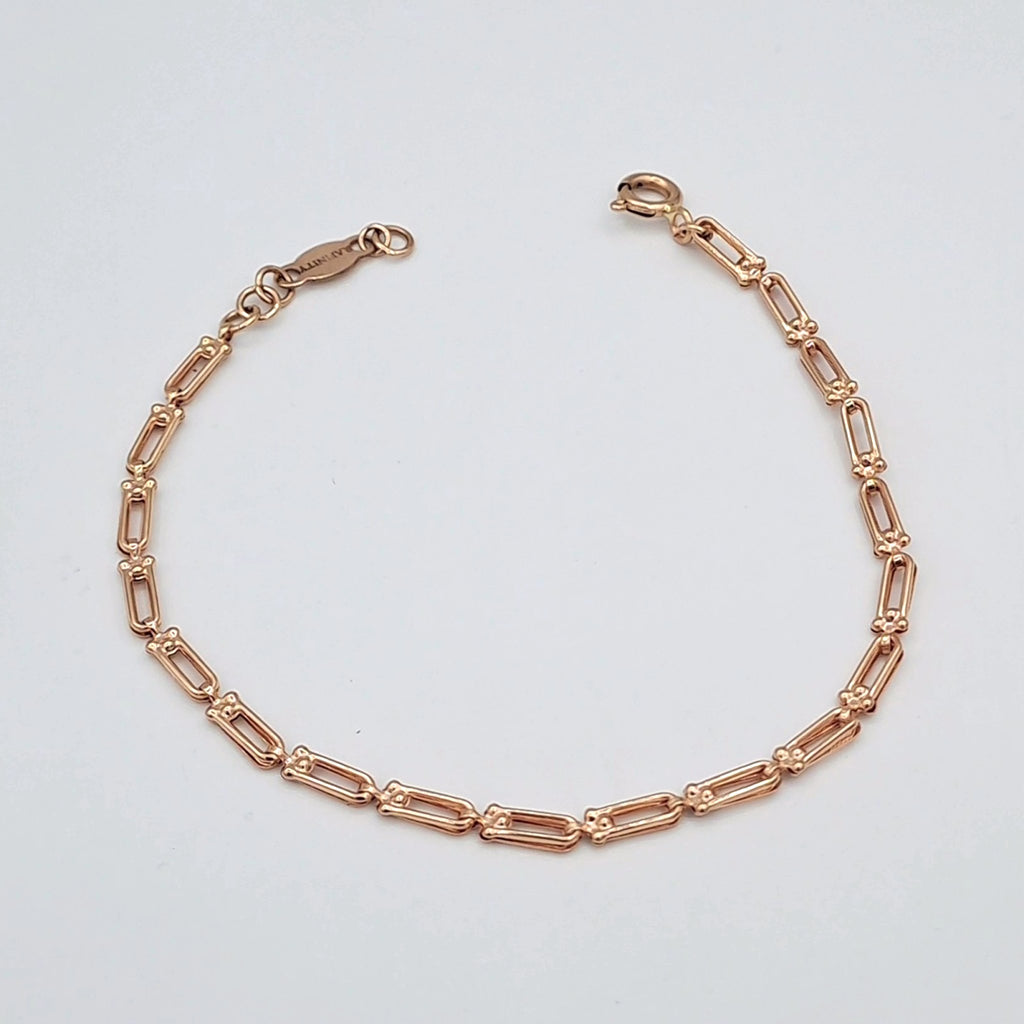 Bracelet Maille Trombone Or Rose – or 18 carats | Tariki