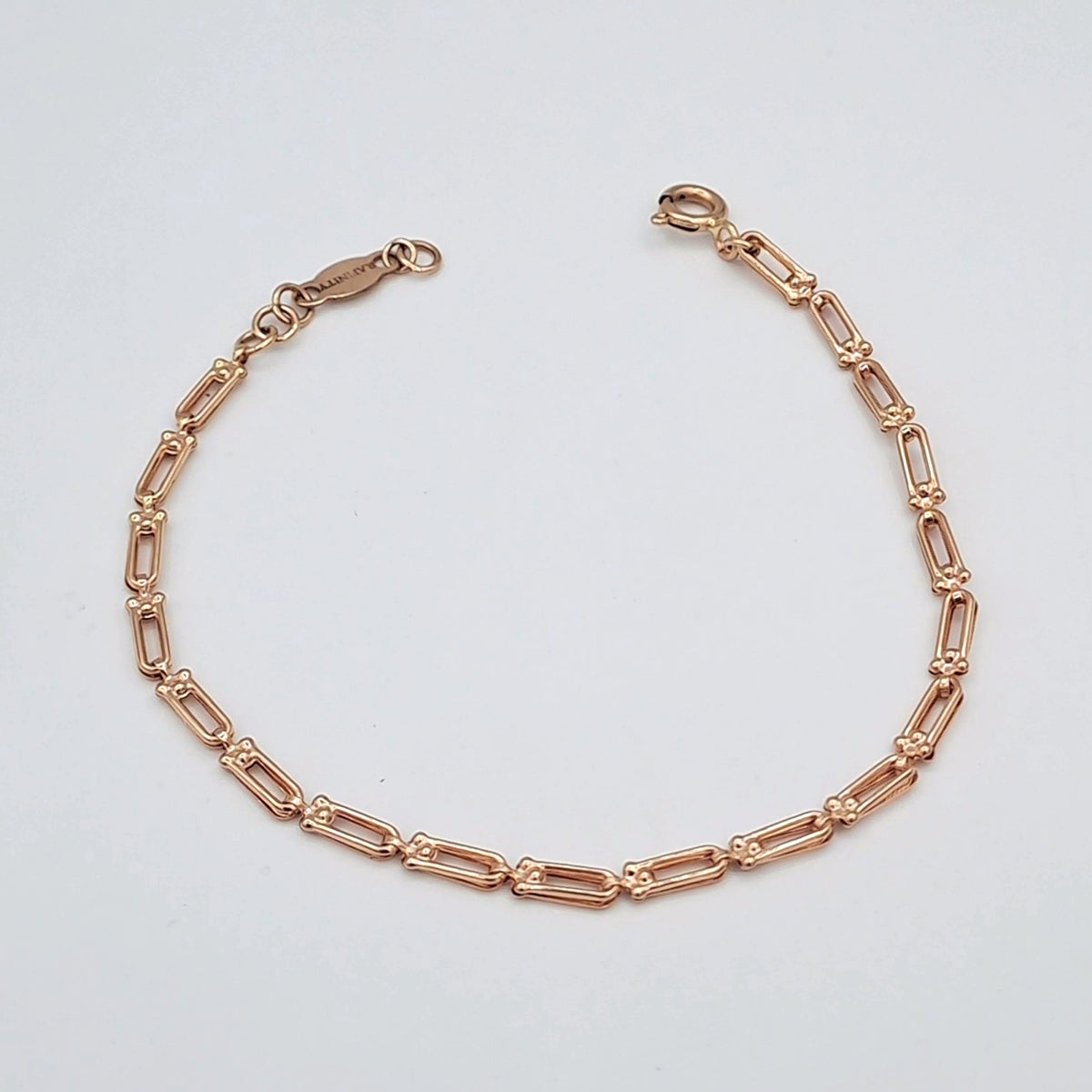 Bracelet Maille Trombone Or Rose – or 18 carats | Tariki