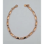 Bracelet Maillons Plats Or Rose - Serti de Pierres – or 18 carats | Tariki