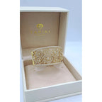 Bracelet Manchette Fleurs Ajourées Or Jaune - Sertie de Pierres – or 18 carats | Tariki