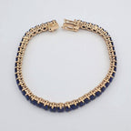 Bracelet Rivière Or Jaune - Serti de Pierres Bleues – or 18 carats | Tariki
