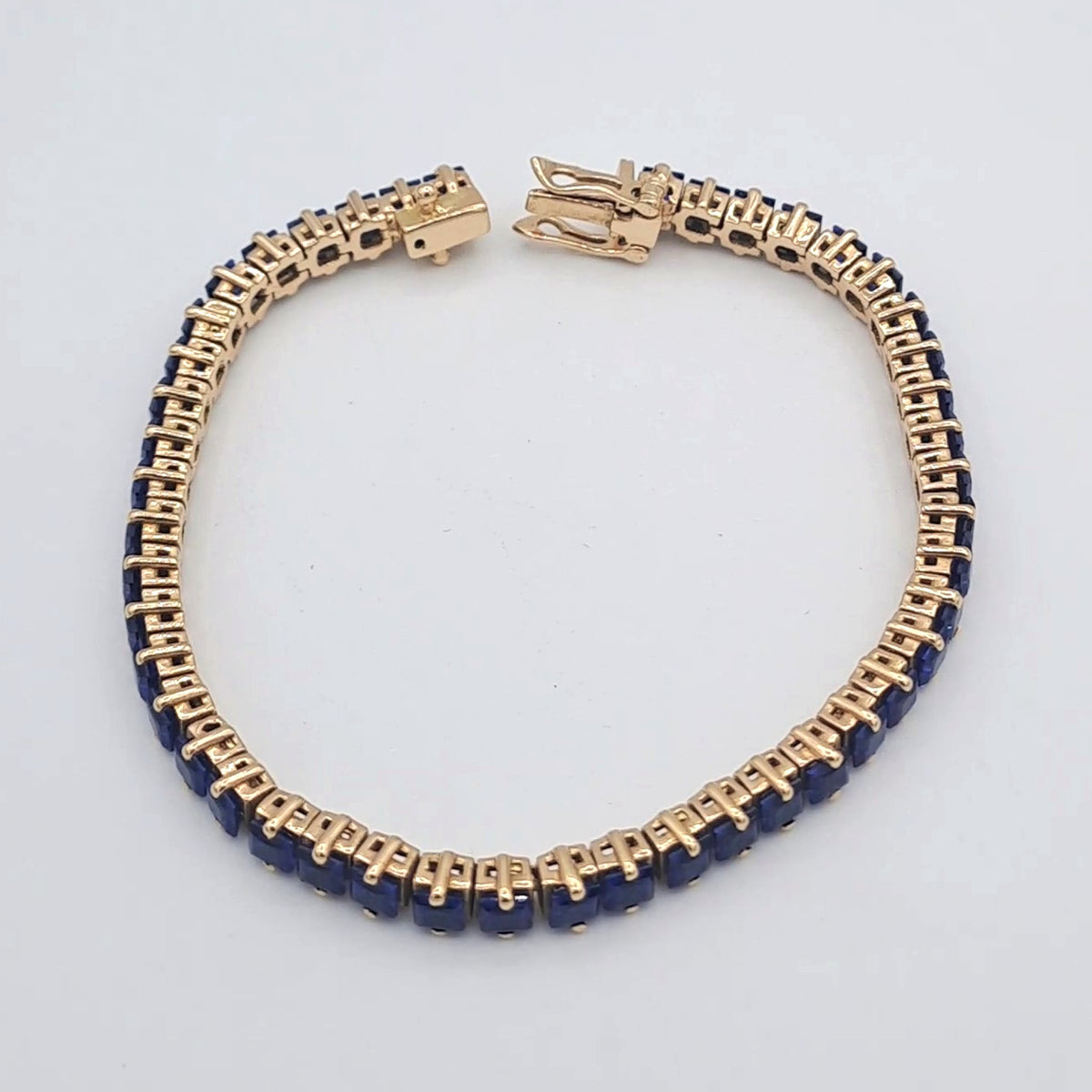 Bracelet Rivière Or Jaune - Serti de Pierres Bleues – or 18 carats | Tariki