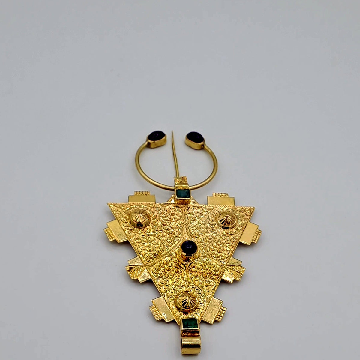 Broche Tazerzit Berbère Or Jaune - Sertie de Pierres – or 18 carats | Tariki