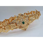 Ceinture Beldi Ajourée Or Rose - Sertie de Pierres Vertes – or 18 carats | Tariki