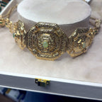 Ceinture Majdoul Beldi Ajourée Or Jaune - Sertie de Pierres Vertes – or 18 carats | Tariki
