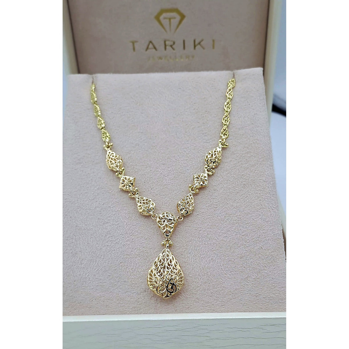 Collier Beldi Ajouré Or Jaune - Pendentif Goutte – or 18 carats | Tariki