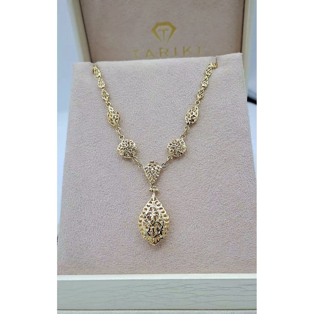 Collier Beldi Ajouré Or Jaune - Pendentif Goutte – or 18 carats | Tariki