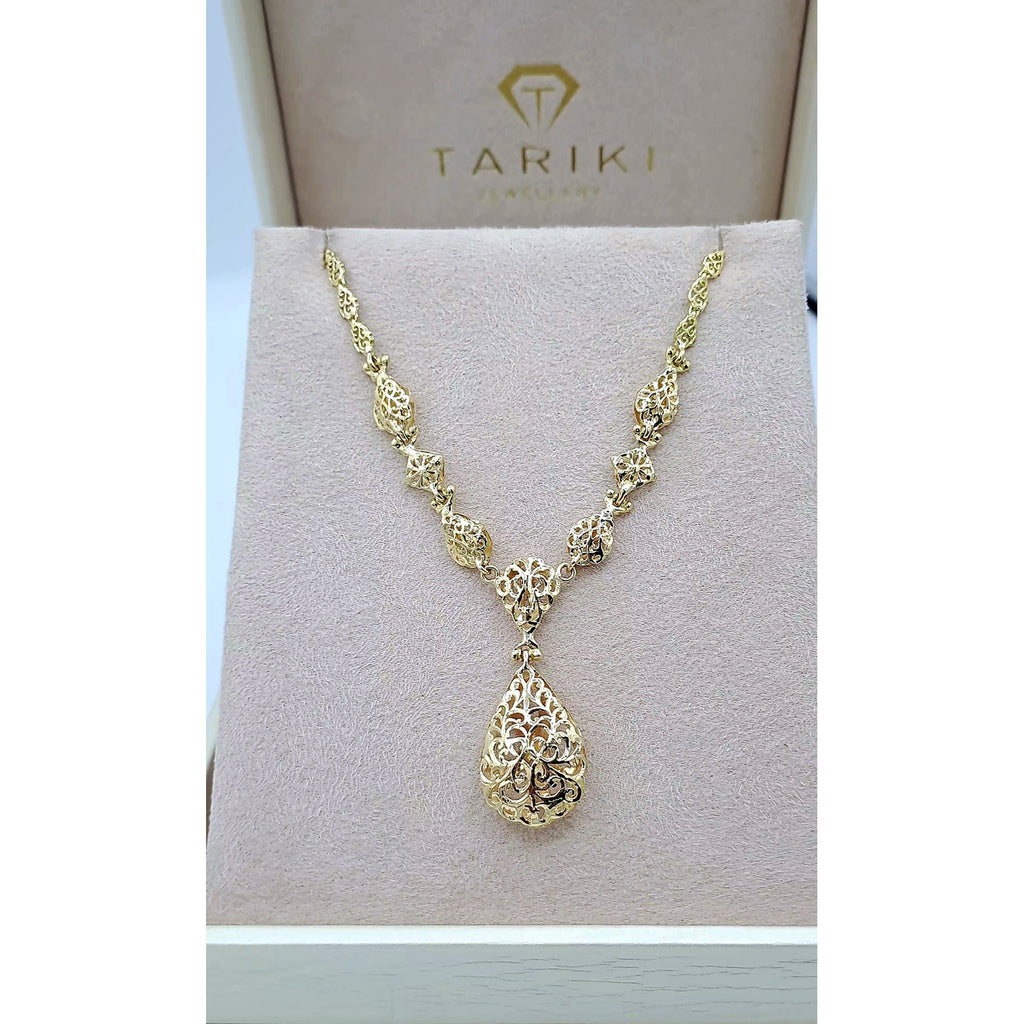 Collier Beldi Ajouré Or Jaune - Pendentif Goutte – or 18 carats | Tariki