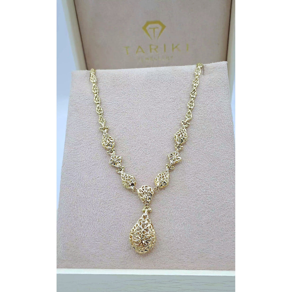 Collier Beldi Ajouré Or Jaune - Pendentif Goutte – or 18 carats | Tariki