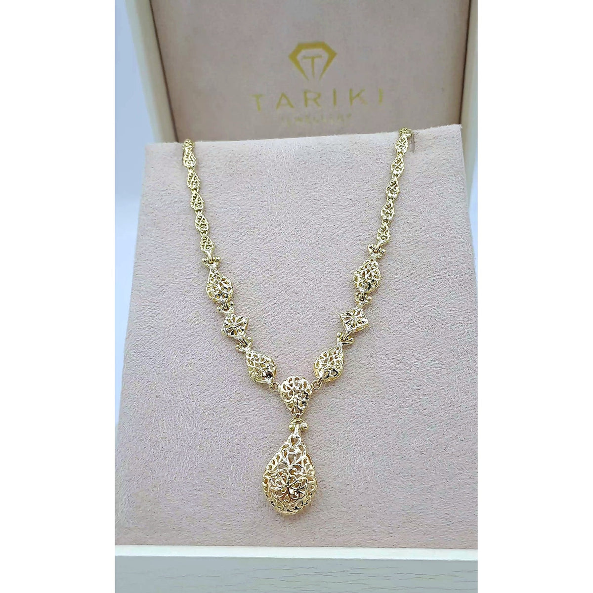 Collier Beldi Ajouré Or Jaune - Pendentif Goutte – or 18 carats | Tariki