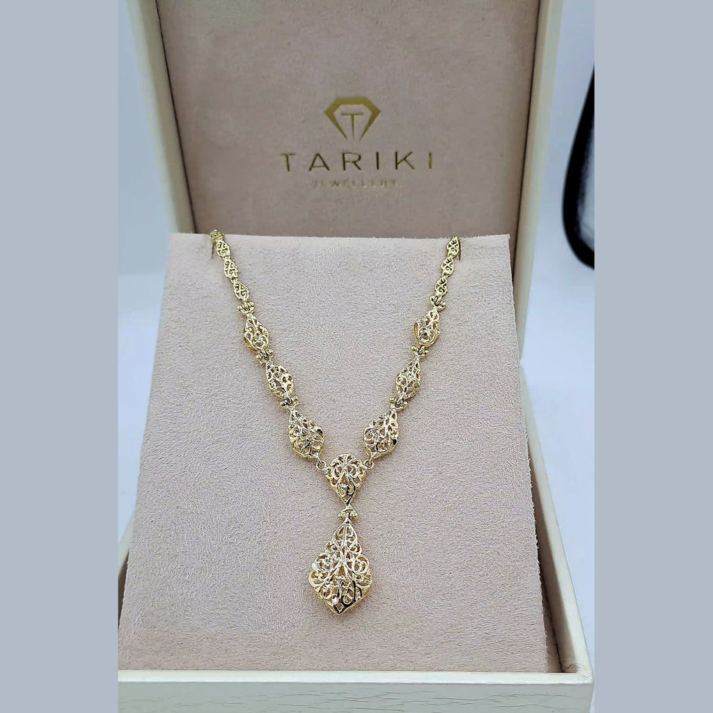 Collier Beldi Ajouré Or Jaune - Pendentif Goutte – or 18 carats | Tariki