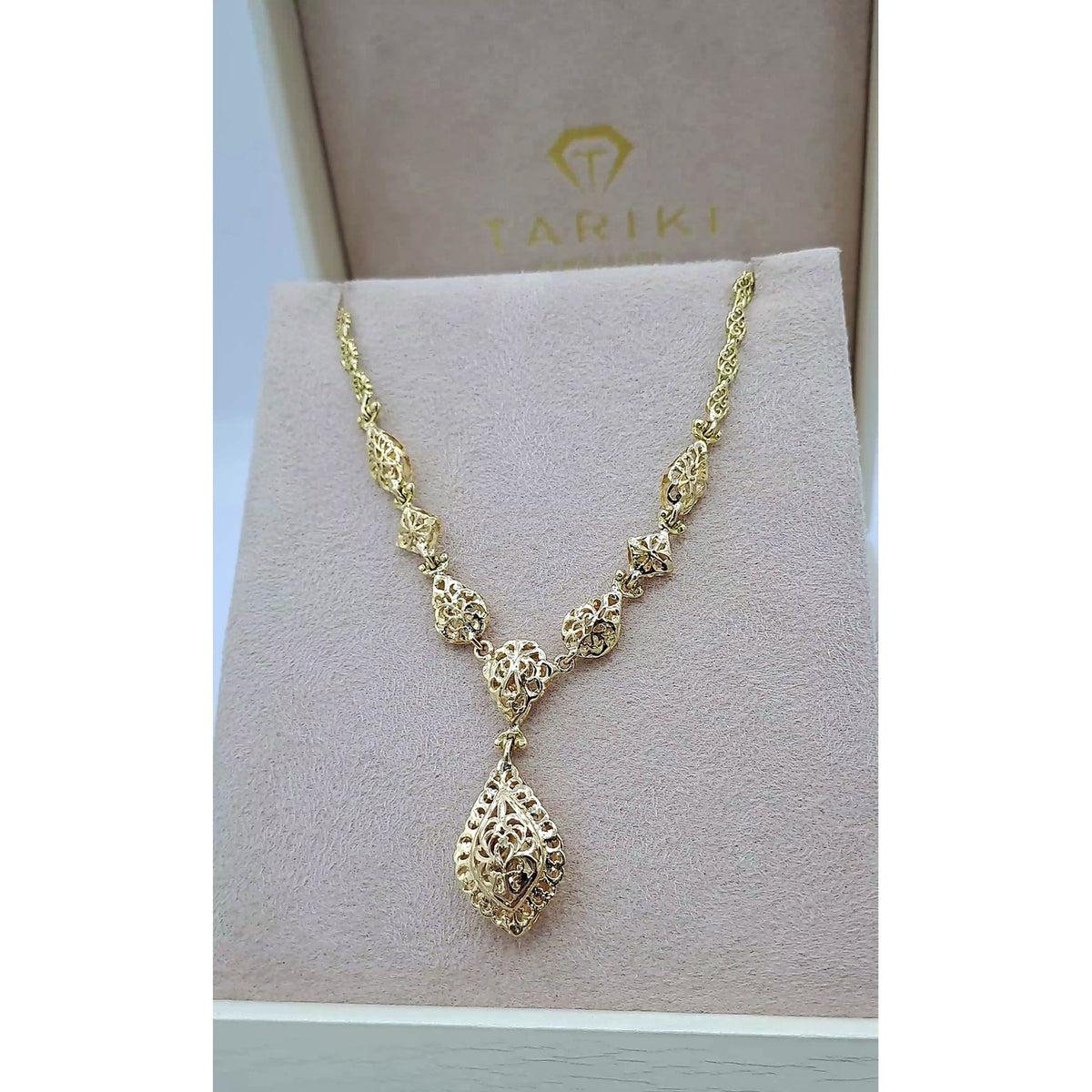 Collier Beldi Ajouré Or Jaune - Pendentif Goutte – or 18 carats | Tariki