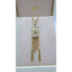 Collier Boulhya Or Jaune - Pendentif Rectangulaire Ajouré à Franges – or 18 carats | Tariki