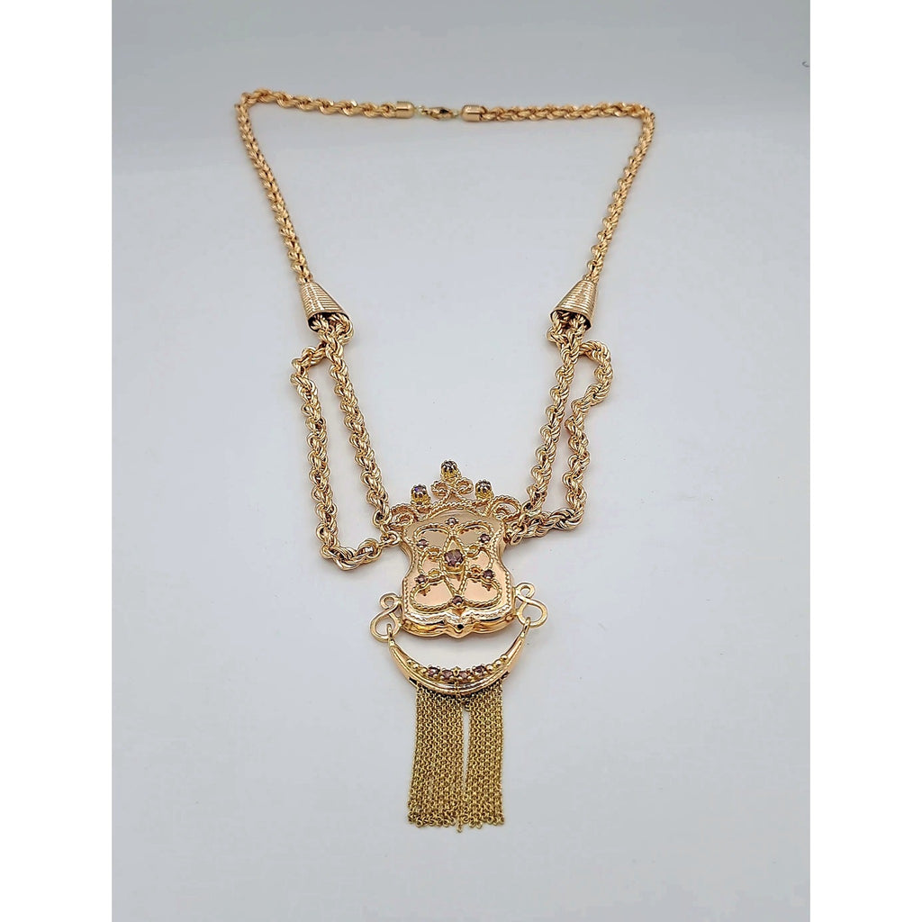 Collier Boulhya Or Rose - Pendentif Ajouré à Franges – or 18 carats | Tariki
