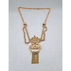 Collier Boulhya Or Rose - Pendentif Ajouré à Franges – or 18 carats | Tariki
