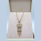 Collier Boulhya Or Rose - Pendentif Ajouré à Franges – or 18 carats | Tariki