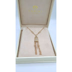 Collier Boulhya Or Rose - Pendentif Carré Serti à Franges – or 18 carats | Tariki