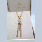 Collier Boulhya Or Rose - Pendentif Rectangulaire Ajouré à Franges – or 18 carats | Tariki