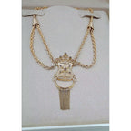 Collier Boulhya Or Rose - Pendentif Serti à Franges – or 18 carats | Tariki