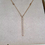 Collier Cravate Or Jaune - Barre Verticale Sertie de Pierres – or 18 carats | Tariki