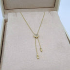 Collier Cravate Or Jaune - Cœur Serti et Boules – or 18 carats | Tariki