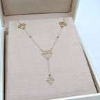Collier Cravate Or Jaune - Motifs Diamant Ajourés – or 18 carats | Tariki