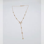Collier Cravate Or Rose - Étoile Main de Fatma et Pampille – or 18 carats | Tariki