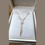 Collier Cravate Or Rose - Ovale Pavé, Pampilles – or 18 carats | Tariki