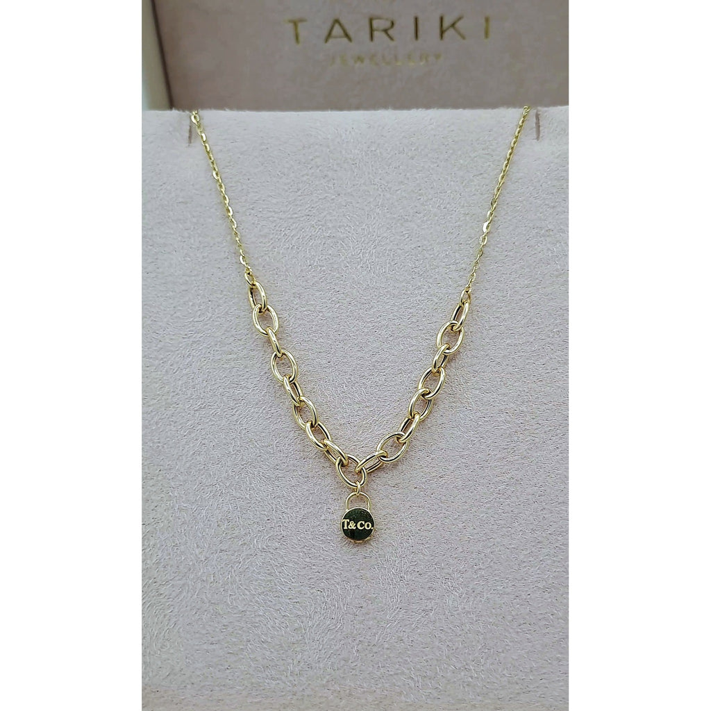 Collier Maille Forçat Ovale Or Jaune - Médaille Ronde – or 18 carats | Tariki