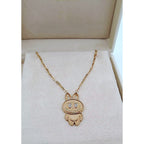 Collier Maillons Or Rose - Pendentif Lapin Serti de Pierres – or 18 carats | Tariki