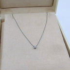 Collier Or Blanc - Pendentif Solitaire Serti – or 18 carats | Tariki