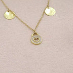 Collier Or Jaune - Médailles Rondes et Cercle Serti – or 18 carats | Tariki